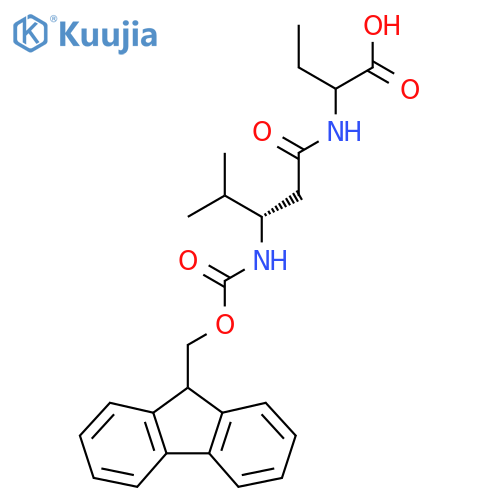 2-(3S)-3-({(9H-fluoren-9-yl)methoxycarbonyl}amino)-4-methylpentanamidobutanoic acid structure