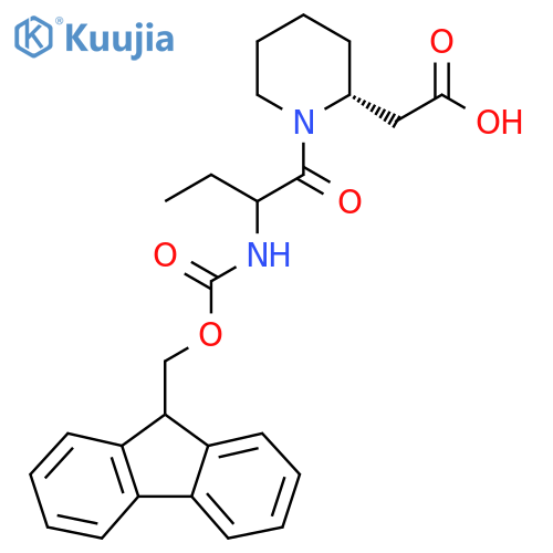 2-(2R)-1-2-({(9H-fluoren-9-yl)methoxycarbonyl}amino)butanoylpiperidin-2-ylacetic acid structure