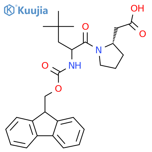 2-(2S)-1-2-({(9H-fluoren-9-yl)methoxycarbonyl}amino)-4,4-dimethylpentanoylpyrrolidin-2-ylacetic acid structure