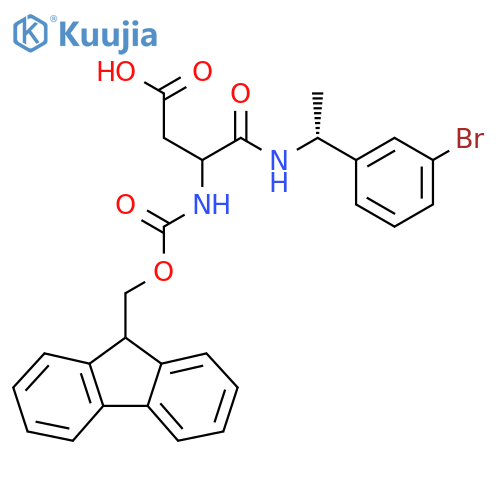 3-{(1R)-1-(3-bromophenyl)ethylcarbamoyl}-3-({(9H-fluoren-9-yl)methoxycarbonyl}amino)propanoic acid structure