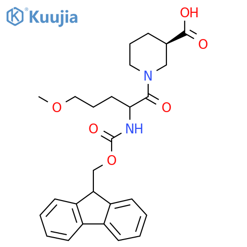(3R)-1-2-({(9H-fluoren-9-yl)methoxycarbonyl}amino)-5-methoxypentanoylpiperidine-3-carboxylic acid structure