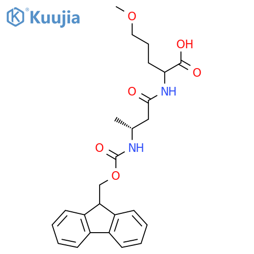 2-(3R)-3-({(9H-fluoren-9-yl)methoxycarbonyl}amino)butanamido-5-methoxypentanoic acid structure