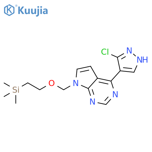 4-(3-Chloro-1H-pyrazol-4-yl)-7-[[2-(trimethylsilyl)ethoxy]methyl]-7H-pyrrolo[2,3-d]pyrimidine structure
