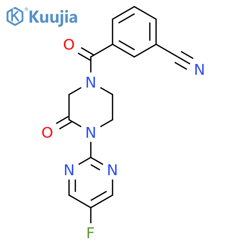 3-4-(5-fluoropyrimidin-2-yl)-3-oxopiperazine-1-carbonylbenzonitrile structure