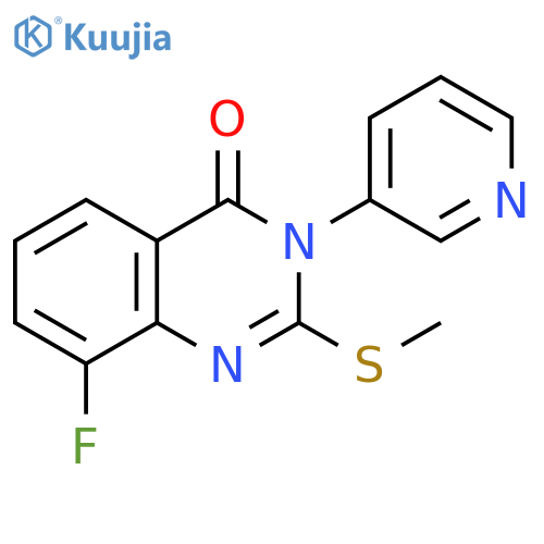 8-fluoro-2-(methylsulfanyl)-3-(pyridin-3-yl)-3,4-dihydroquinazolin-4-one structure