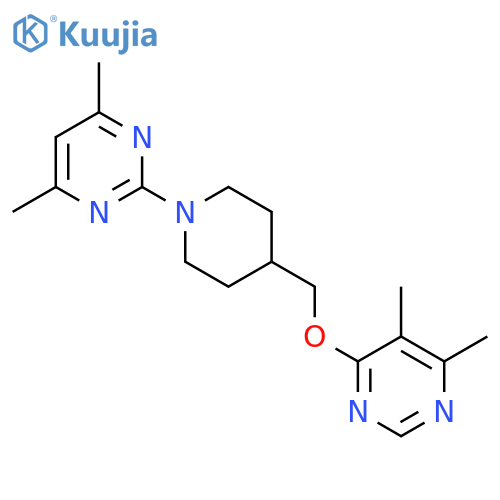 2-(4-{(5,6-dimethylpyrimidin-4-yl)oxymethyl}piperidin-1-yl)-4,6-dimethylpyrimidine structure