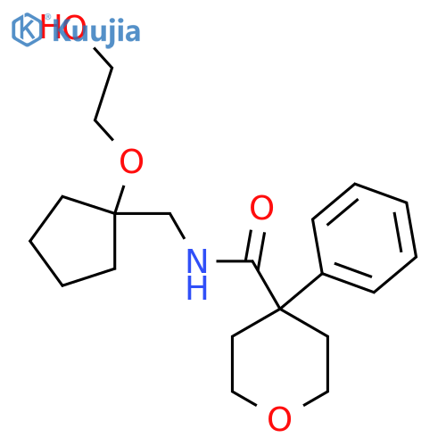 N-{[1-(2-hydroxyethoxy)cyclopentyl]methyl}-4-phenyloxane-4-carboxamide structure