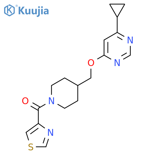 4-cyclopropyl-6-{1-(1,3-thiazole-4-carbonyl)piperidin-4-ylmethoxy}pyrimidine structure