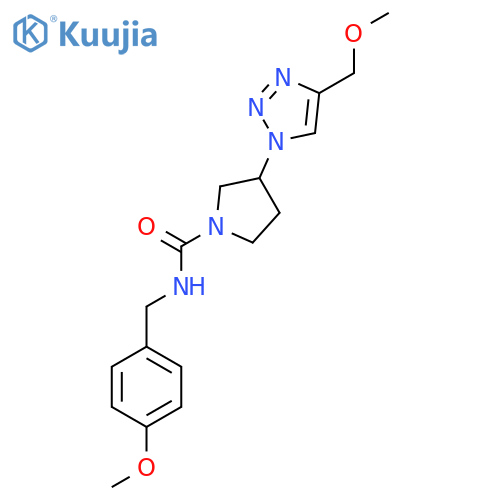 3-[4-(methoxymethyl)-1H-1,2,3-triazol-1-yl]-N-[(4-methoxyphenyl)methyl]pyrrolidine-1-carboxamide structure