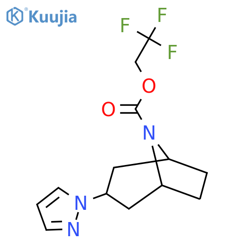 2,2,2-trifluoroethyl 3-(1H-pyrazol-1-yl)-8-azabicyclo[3.2.1]octane-8-carboxylate structure