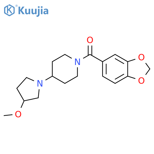 1-(2H-1,3-benzodioxole-5-carbonyl)-4-(3-methoxypyrrolidin-1-yl)piperidine structure