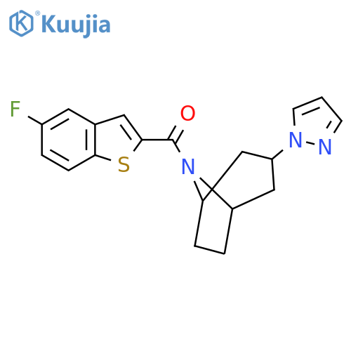 8-(5-fluoro-1-benzothiophene-2-carbonyl)-3-(1H-pyrazol-1-yl)-8-azabicyclo3.2.1octane structure