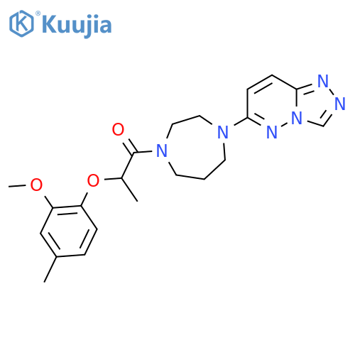 2-(2-methoxy-4-methylphenoxy)-1-(4-{[1,2,4]triazolo[4,3-b]pyridazin-6-yl}-1,4-diazepan-1-yl)propan-1-one structure