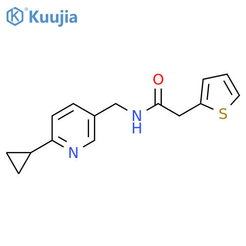 N-(6-cyclopropylpyridin-3-yl)methyl-2-(thiophen-2-yl)acetamide structure
