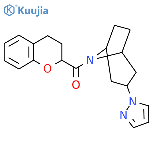 8-(3,4-dihydro-2H-1-benzopyran-2-carbonyl)-3-(1H-pyrazol-1-yl)-8-azabicyclo3.2.1octane structure