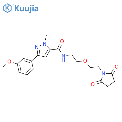 N-{2-2-(2,5-dioxopyrrolidin-1-yl)ethoxyethyl}-3-(3-methoxyphenyl)-1-methyl-1H-pyrazole-5-carboxamide structure