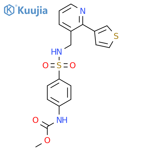 methyl N-4-({2-(thiophen-3-yl)pyridin-3-ylmethyl}sulfamoyl)phenylcarbamate structure