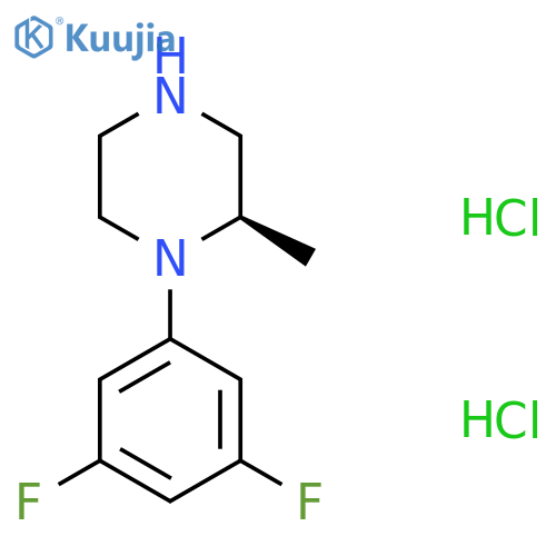 (2R)-1-(3,5-Difluorophenyl)-2-methylpiperazine;dihydrochloride structure