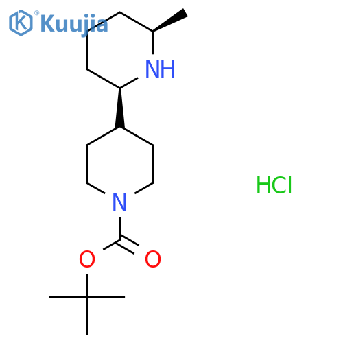 Tert-butyl 4-[(2R,6R)-6-methylpiperidin-2-yl]piperidine-1-carboxylate;hydrochloride structure