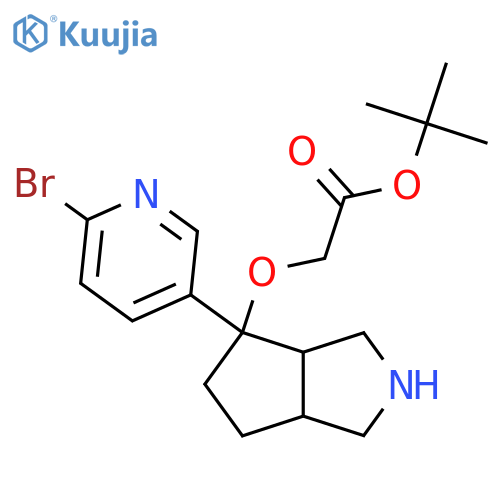 Tert-butyl 2-{[4-(6-bromopyridin-3-yl)-octahydrocyclopenta[c]pyrrol-4-yl]oxy}acetate structure