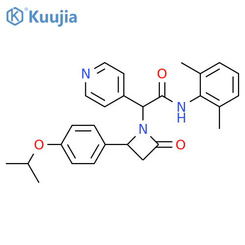 N-(2,6-dimethylphenyl)-2-{2-oxo-4-4-(propan-2-yloxy)phenylazetidin-1-yl}-2-(pyridin-4-yl)acetamide structure