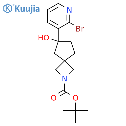 Tert-butyl 6-(2-bromopyridin-3-yl)-6-hydroxy-2-azaspiro[3.4]octane-2-carboxylate structure