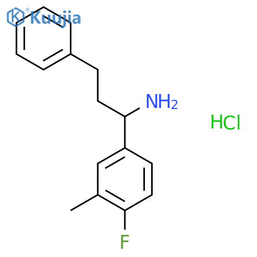 1-(4-Fluoro-3-methylphenyl)-3-phenylpropan-1-amine;hydrochloride structure