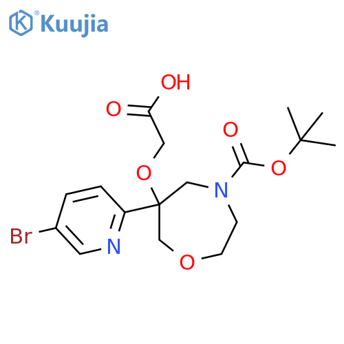 2-{[6-(5-Bromopyridin-2-yl)-4-[(tert-butoxy)carbonyl]-1,4-oxazepan-6-yl]oxy}acetic acid structure