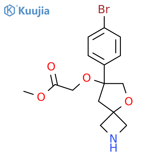 Methyl 2-{[7-(4-bromophenyl)-5-oxa-2-azaspiro[3.4]octan-7-yl]oxy}acetate structure