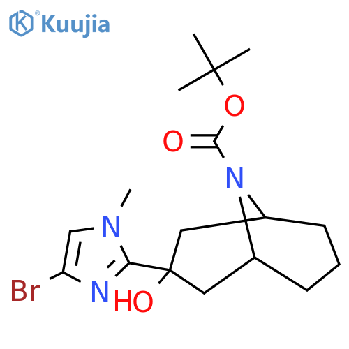 tert-butyl 3-(4-bromo-1-methyl-1H-imidazol-2-yl)-3-hydroxy-9-azabicyclo[3.3.1]nonane-9-carboxylate structure