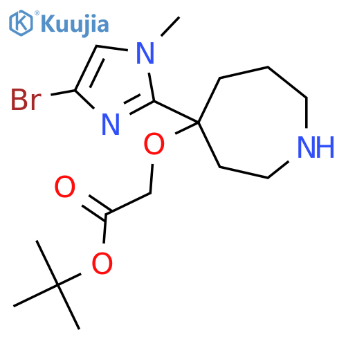 tert-butyl 2-{[4-(4-bromo-1-methyl-1H-imidazol-2-yl)azepan-4-yl]oxy}acetate structure