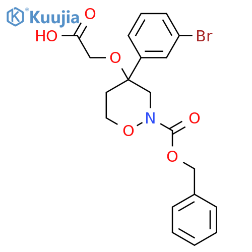 2-({2-[(Benzyloxy)carbonyl]-4-(3-bromophenyl)-1,2-oxazinan-4-yl}oxy)acetic acid structure