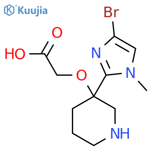 2-{[3-(4-bromo-1-methyl-1H-imidazol-2-yl)piperidin-3-yl]oxy}acetic acid structure