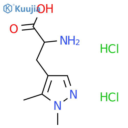 2-Amino-3-(1,5-dimethylpyrazol-4-yl)propanoic acid;dihydrochloride structure