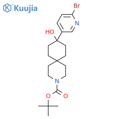 Tert-butyl 9-(6-bromopyridin-3-yl)-9-hydroxy-3-azaspiro[5.5]undecane-3-carboxylate structure