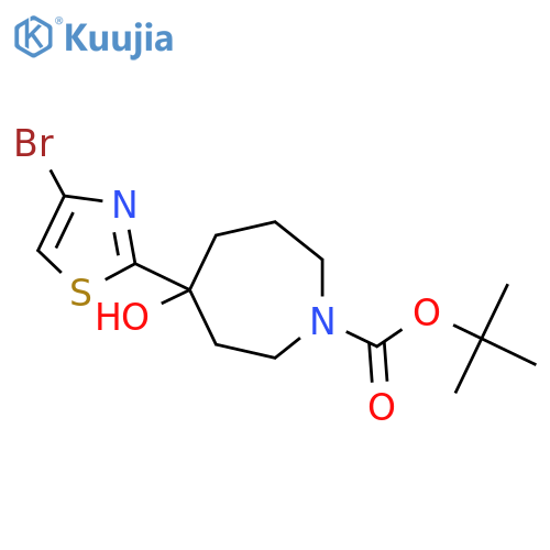 Tert-butyl 4-(4-bromo-1,3-thiazol-2-yl)-4-hydroxyazepane-1-carboxylate structure