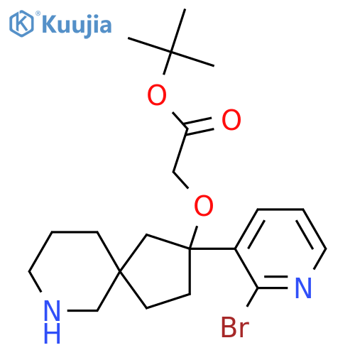 Tert-butyl 2-{[2-(2-bromopyridin-3-yl)-7-azaspiro[4.5]decan-2-yl]oxy}acetate structure