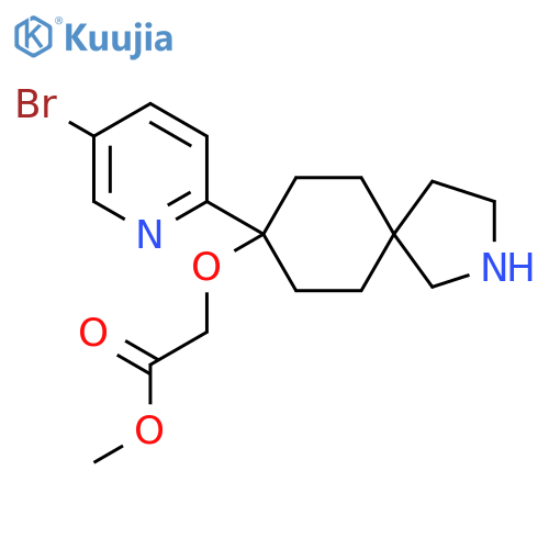 Methyl 2-{[8-(5-bromopyridin-2-yl)-2-azaspiro[4.5]decan-8-yl]oxy}acetate structure