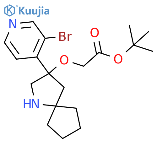 Tert-butyl 2-{[3-(3-bromopyridin-4-yl)-1-azaspiro[4.4]nonan-3-yl]oxy}acetate structure