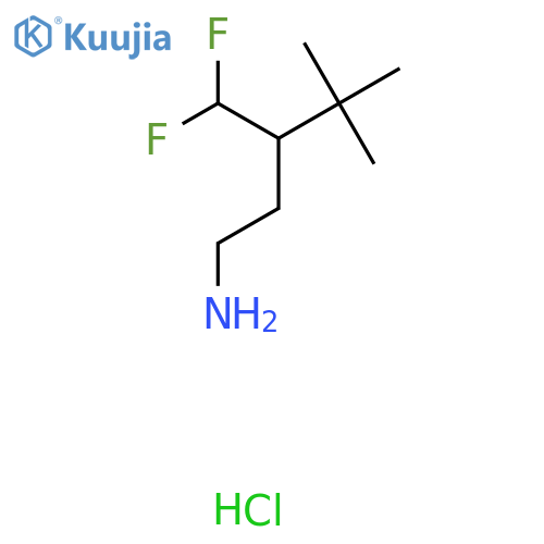 3-(Difluoromethyl)-4,4-dimethylpentan-1-amine;hydrochloride structure
