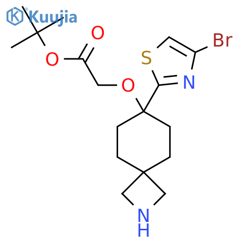 Tert-butyl 2-{[7-(4-bromo-1,3-thiazol-2-yl)-2-azaspiro[3.5]nonan-7-yl]oxy}acetate structure
