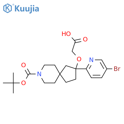 2-{[2-(5-Bromopyridin-2-yl)-8-[(tert-butoxy)carbonyl]-8-azaspiro[4.5]decan-2-yl]oxy}acetic acid structure
