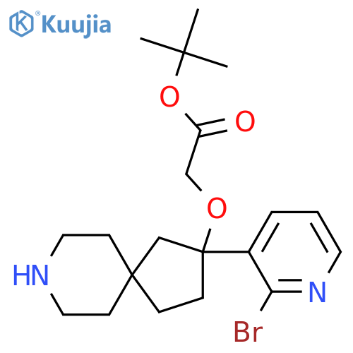 Tert-butyl 2-{[2-(2-bromopyridin-3-yl)-8-azaspiro[4.5]decan-2-yl]oxy}acetate structure