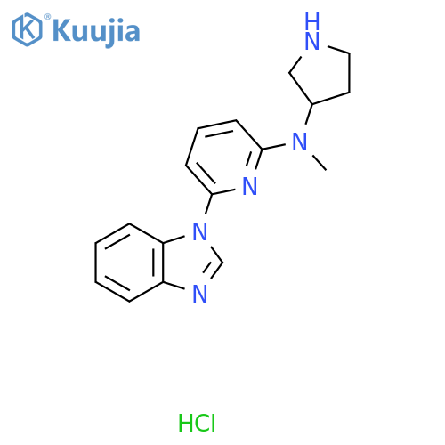 6-(1H-1,3-benzodiazol-1-yl)-N-methyl-N-(pyrrolidin-3-yl)pyridin-2-amine hydrochloride structure
