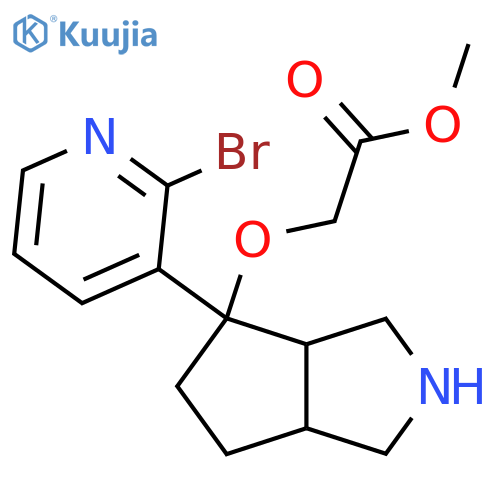 Methyl 2-{[4-(2-bromopyridin-3-yl)-octahydrocyclopenta[c]pyrrol-4-yl]oxy}acetate structure
