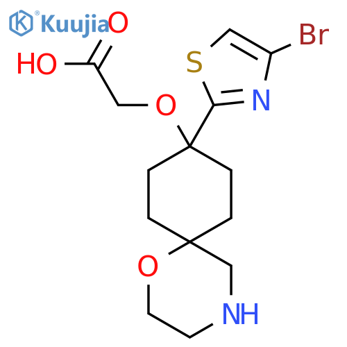 2-{[9-(4-Bromo-1,3-thiazol-2-yl)-1-oxa-4-azaspiro[5.5]undecan-9-yl]oxy}acetic acid structure