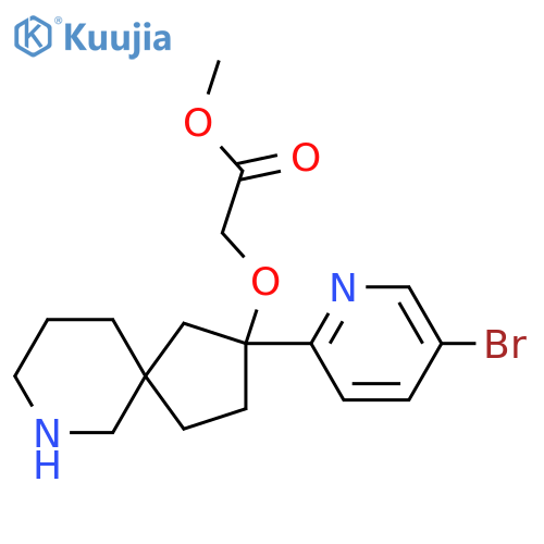 Methyl 2-{[2-(5-bromopyridin-2-yl)-7-azaspiro[4.5]decan-2-yl]oxy}acetate structure