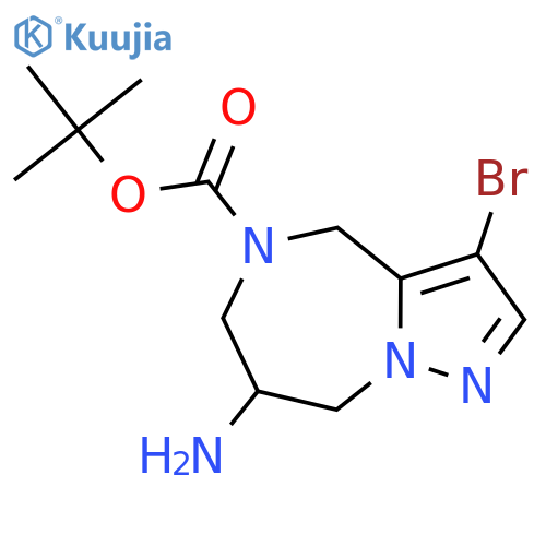 tert-butyl 7-amino-3-bromo-4H,5H,6H,7H,8H-pyrazolo[1,5-a][1,4]diazepine-5-carboxylate structure