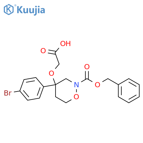 2-({2-[(Benzyloxy)carbonyl]-4-(4-bromophenyl)-1,2-oxazinan-4-yl}oxy)acetic acid structure