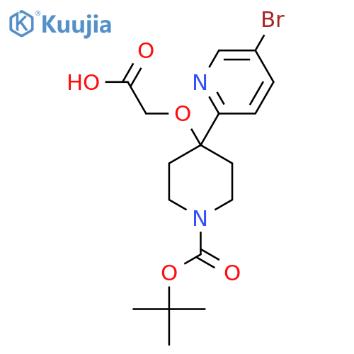 2-{[4-(5-Bromopyridin-2-yl)-1-[(tert-butoxy)carbonyl]piperidin-4-yl]oxy}acetic acid structure